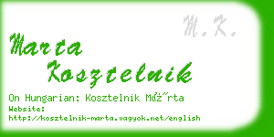 marta kosztelnik business card